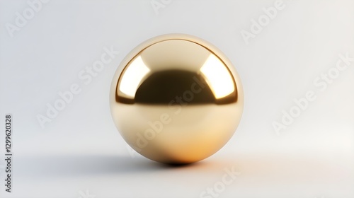 Shiny Golden Sphere Reflecting Light in a Minimalist Setting