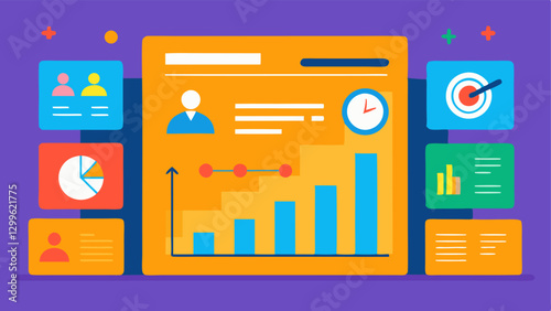 Success Metrics Dashboard A vibrant dashboard on a wall displaying hiring success metrics like timetohire and candidate fit enhanced by AI insights.