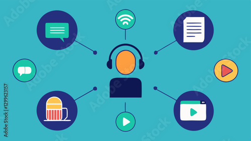 Sponsorship Packages An infographicstyle illustration showcasing different podcast sponsorship packages e.g. preroll midroll postroll alongside appealing icons and brief