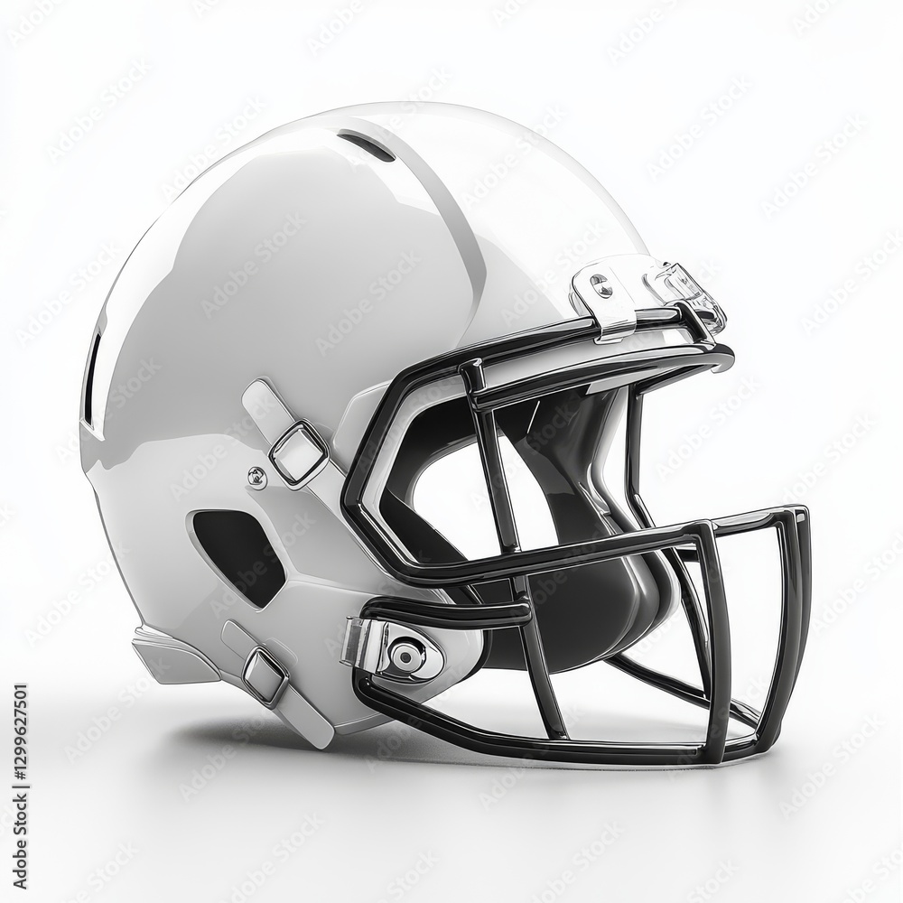 Fototapeta premium White football helmet, studio shot, sports equipment