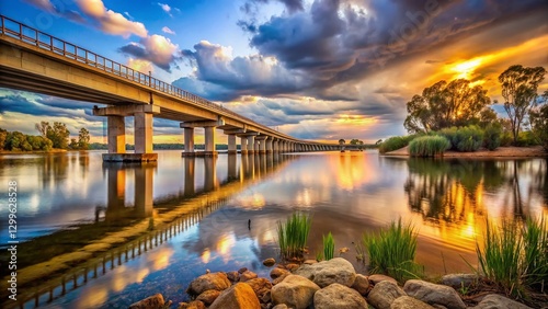 Mulwala-Yarrawonga Bridge: Low Lake Levels Reveal Riverbed Landscape