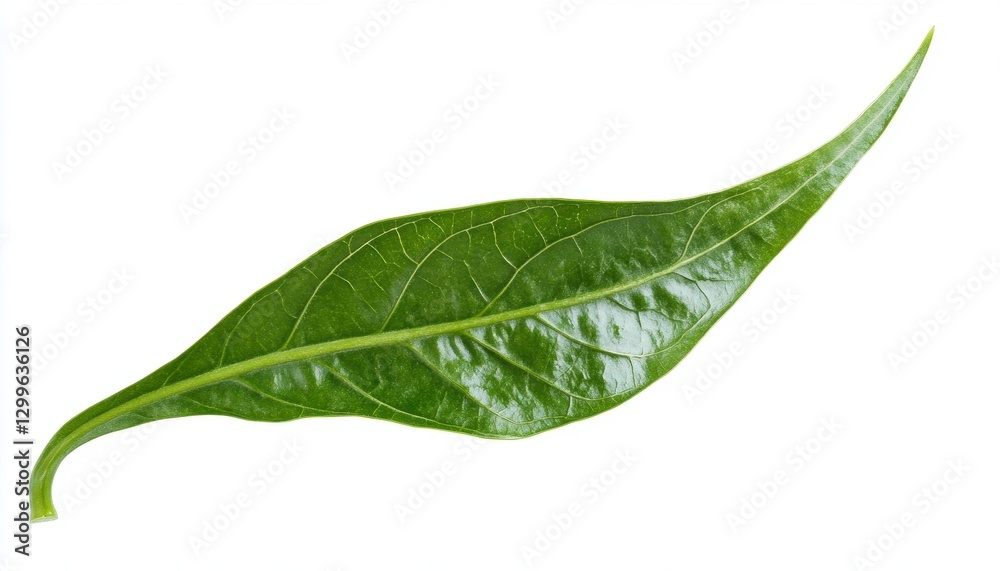 Obraz premium Fresh Green Leaf Isolated on White