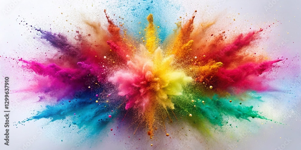 Fototapeta premium Panoramic Abstract Dust Particle Explosion Background - 4K Resolution