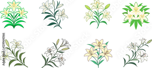 Collection of Handcrafted Colorful Artistic Floral Bouquet Clipart.