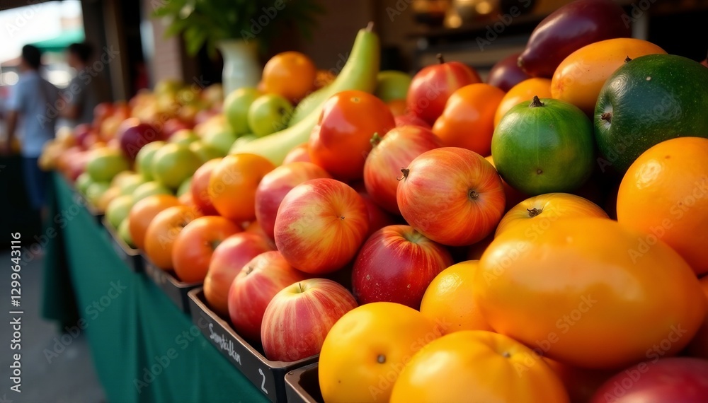 Assortment of unique fruits for sale at a local market, delicious, vibrant, food Assortment of unique fruits for sale at a local market, delicious, vibrant, food
