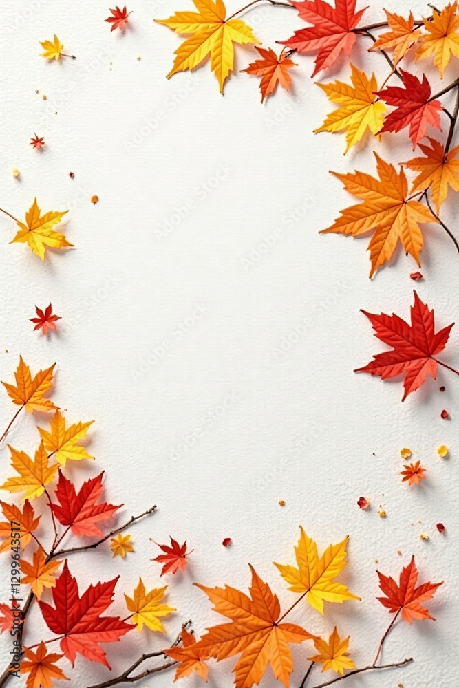 Autumn leaves artfully arranged on white wall, wall, fall, decor Autumn leaves artfully arranged on white wall, wall, fall, decor
