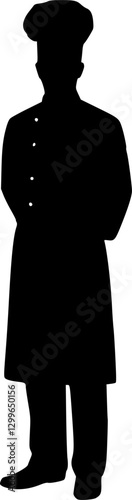 chef full length silhouette vector
