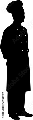 chef full length silhouette vector
