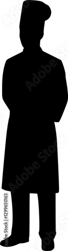chef full length silhouette vector
