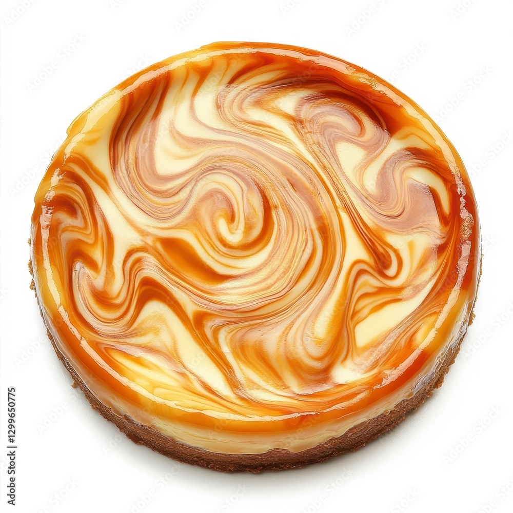 Fototapeta premium Swirled Caramel Cream Cheese Dessert