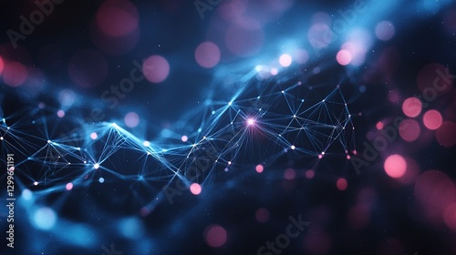 Futuristic Wireframe Illustration. Plexus Background with Dynamic Connections. Vector Artwork.