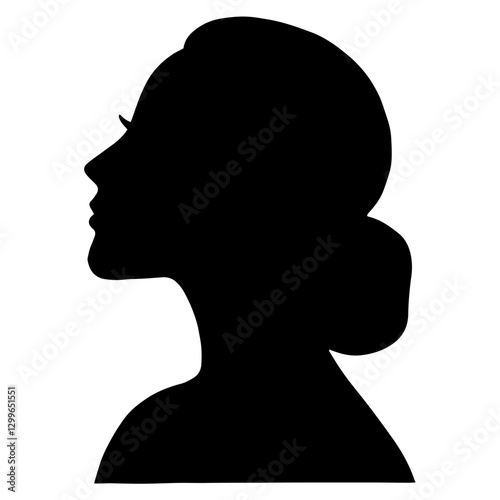 Female elegant silhouette. Beautiful women's head in profile. Vector illustration	