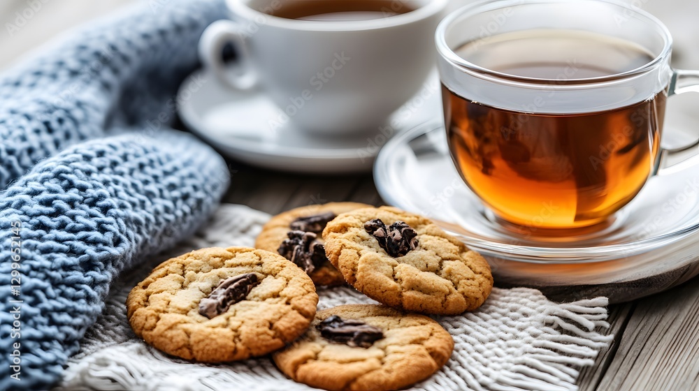 custom made wallpaper toronto digitalWarm Cozy Tea Break with Chocolate Chip Cookies