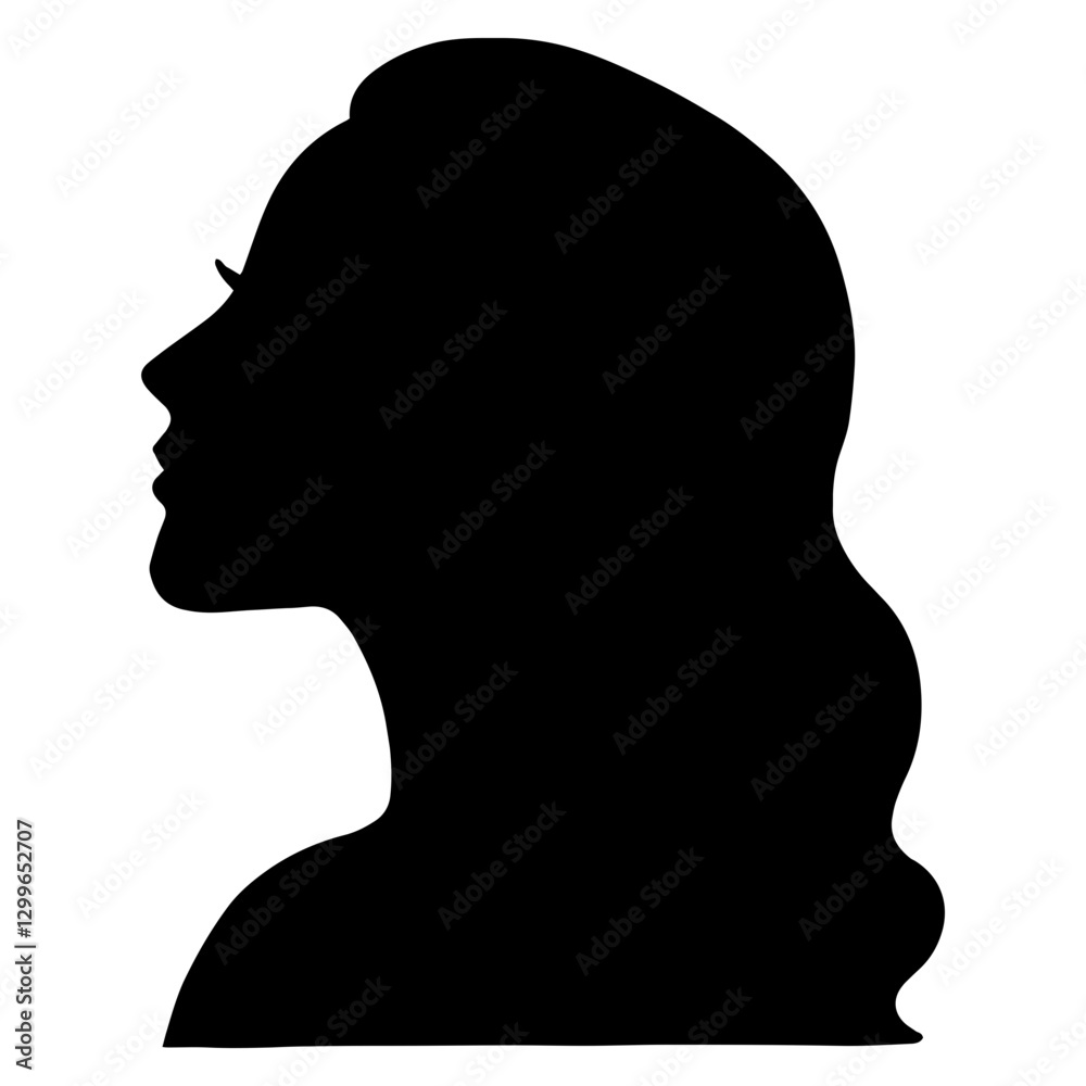 Female elegant silhouette. Beautiful women's head in profile. Female elegant silhouette. Beautiful women's head in profile.