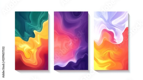 Bright art templates. For poster, greeting and business card, invitation, flyer, banner, brochure, email header, post in social networks, advertising, events and page cover.