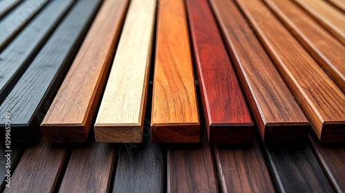 Wood planks colorful display