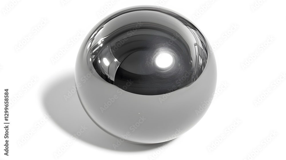 Reflective Chrome Sphere Ball Shiny Object Abstract 3D Render Reflective Chrome Sphere Ball Shiny Object Abstract 3D Render
