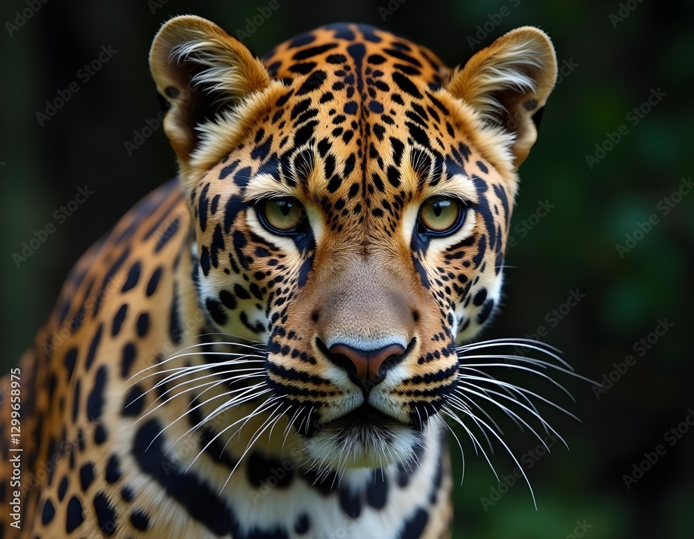 Obraz premium Star Tiger whose skin is filled with round patterns and contrasting colors, its mysterious nature, every step is agile, reflecting strength and elegance in one body