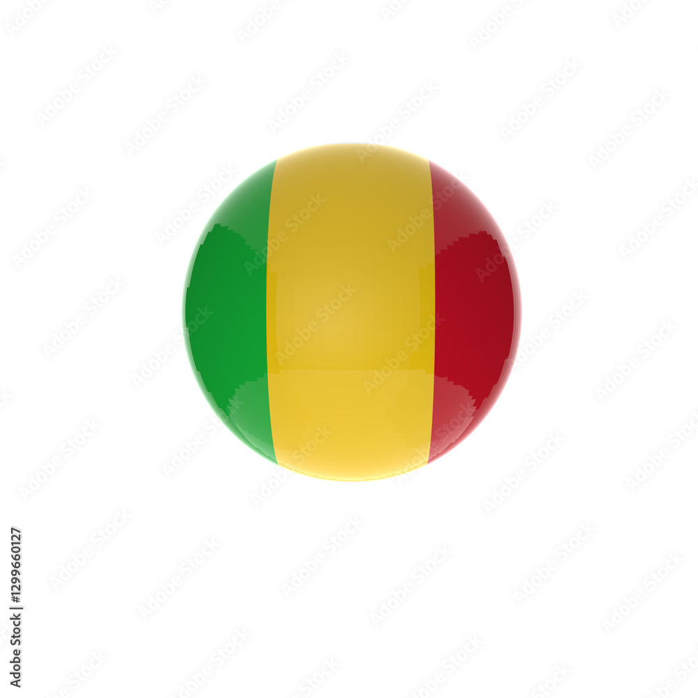Fototapeta premium Mali flag ball icon in stransparent