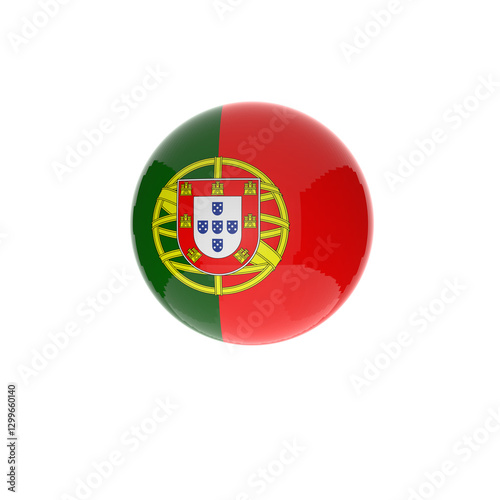 Portugal flag ball icon in stransparent