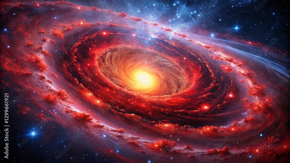 Red Nebula Galaxy Panoramic Animation Background - Cosmic Dust Particles Red Nebula Galaxy Panoramic Animation Background - Cosmic Dust Particles