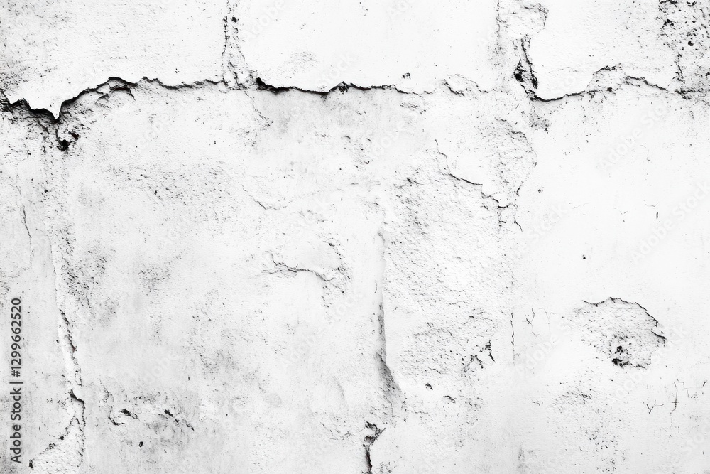 Fototapeta premium Cracked white plaster wall texture.