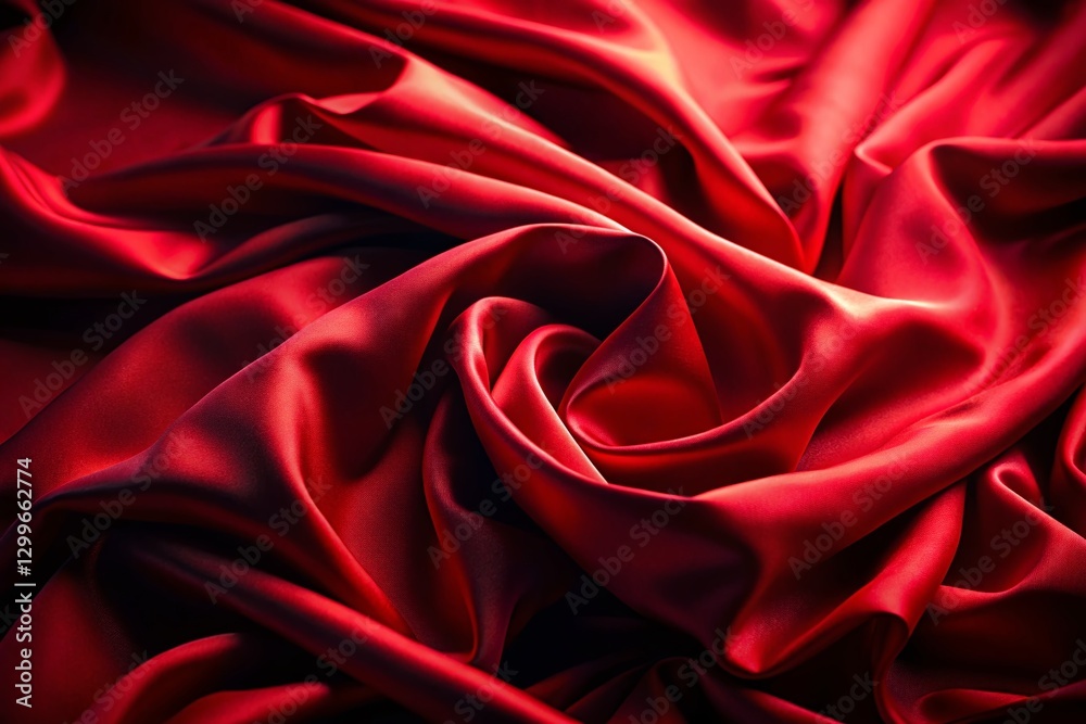 Obraz premium Red Satin Drape Background - Luxurious Fabric Texture for Fashion Photography