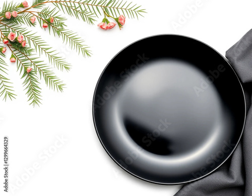 black plate on white background, clear isolated