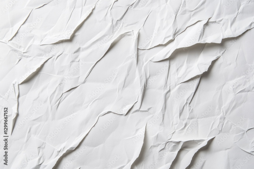 Obraz premium Crumpled white paper texture background.