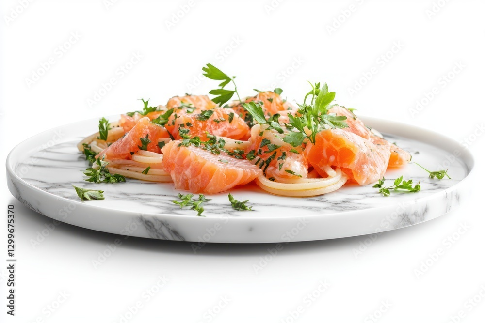 Salmon Carpaccio Delicacy on Marble Plate with Aromatic Herbs A Culinary Excellence Elegant Plate Salmon Carpaccio Delicacy on Marble Plate with Aromatic Herbs A Culinary Excellence Elegant Plate