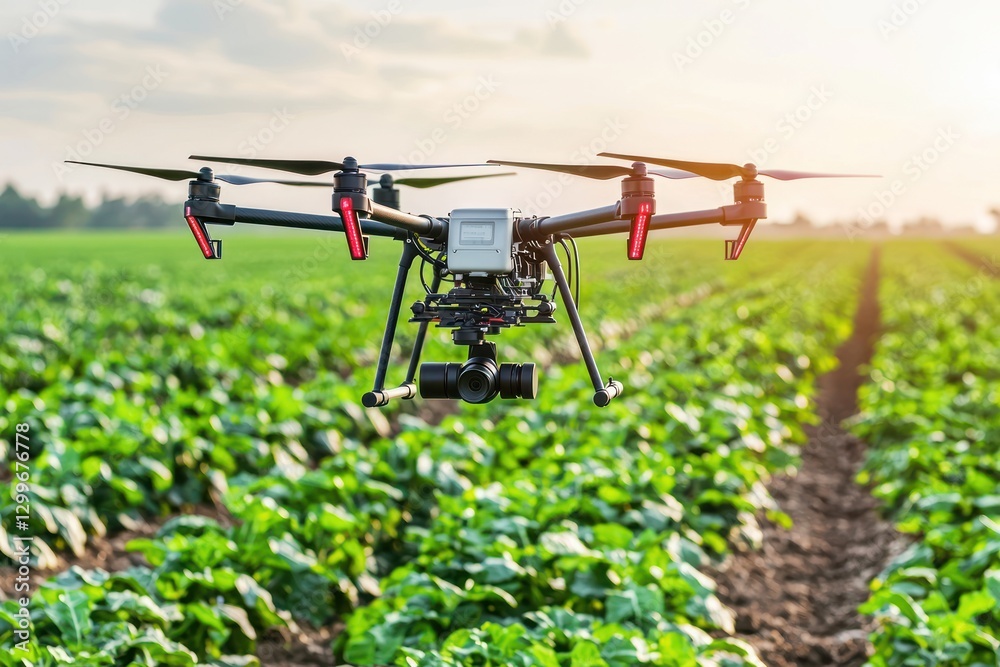 Aerial Innovation Drone Inspecting Green Farm Field Smart Agriculture Precision Farming Modern Technology Aerial Innovation Drone Inspecting Green Farm Field Smart Agriculture Precision Farming Modern Technology