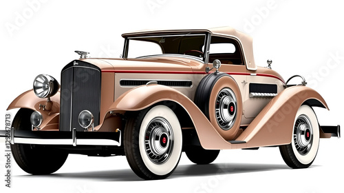 1935 duesenberg sj la phaeton silhouette set on white background