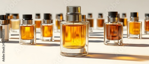 A glass bottle of perfume.