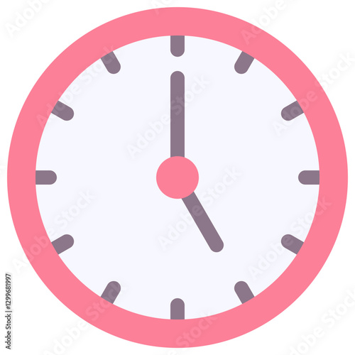 Free Download Clock, Wall Clock Icon, Flat Style Isolated Vector Icon. - GFXLoad