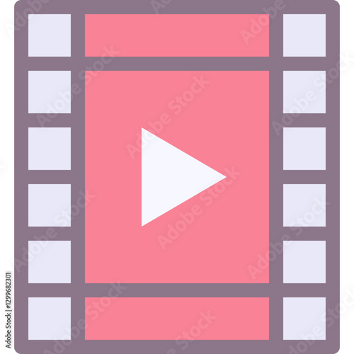 Film Reel, Video Vector Icon. 