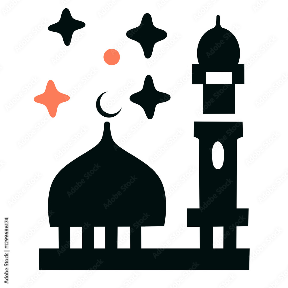 set of religious icons with mosque set of religious icons with mosque
