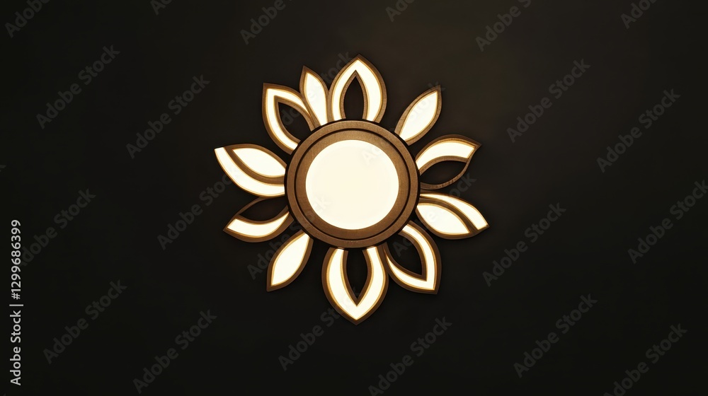 Naklejka premium Illuminated Floral Ceiling Light Fixture Modern Home Decor