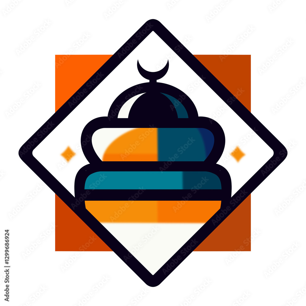 set of religious icons with mosque