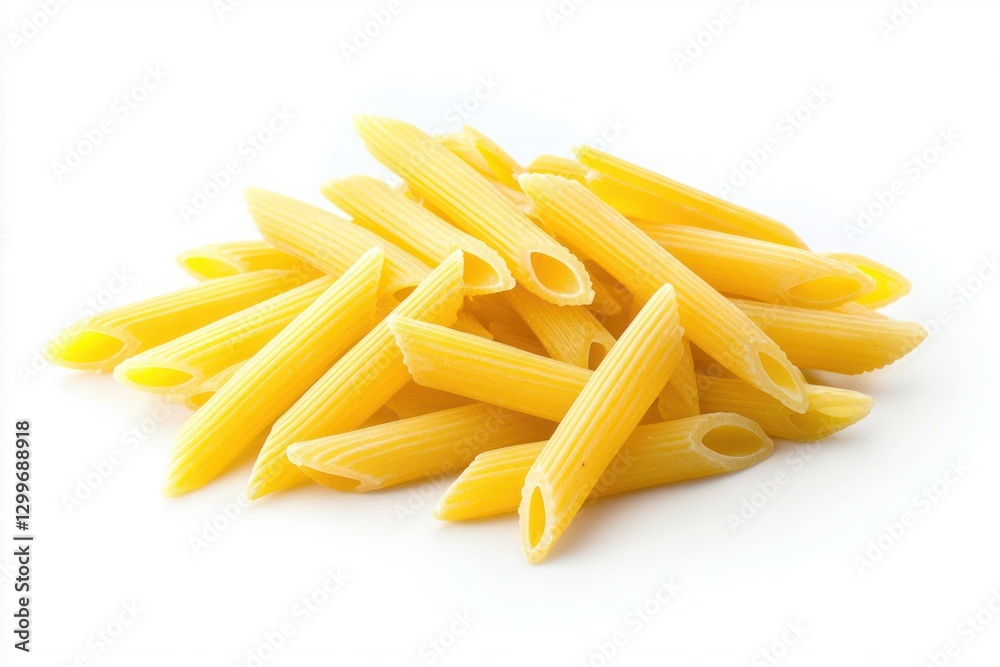 Penne Pasta Heap on White Backdrop Fresh Culinary Ingredient Classic Italian Cuisine Concept Penne Pasta Heap on White Backdrop Fresh Culinary Ingredient Classic Italian Cuisine Concept