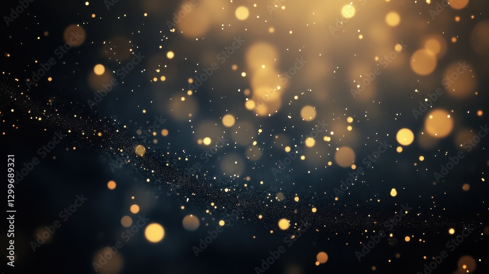 Fototapeta premium dark luxury sky with golden stars and light