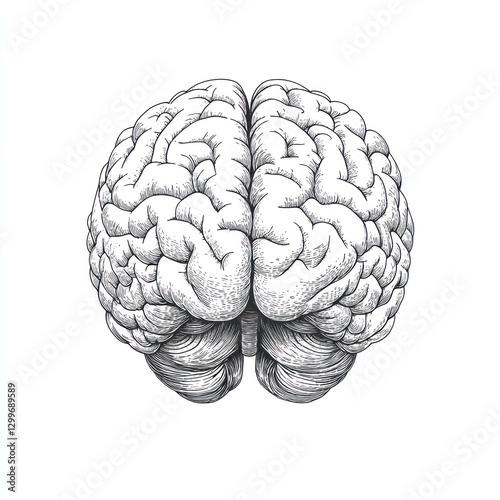 Detailed anatomical illustration of a human brain. (2)