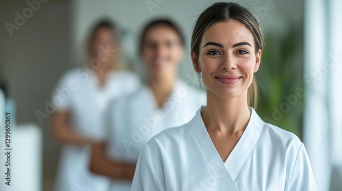Latina cosmetology employees in the workplace