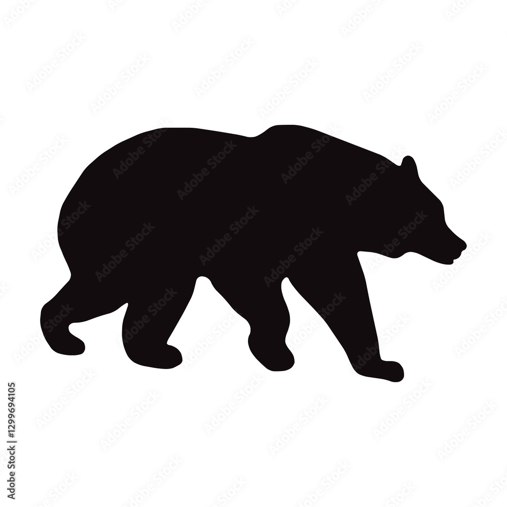 silhouette of big wild grizzly bear silhouette of big wild grizzly bear