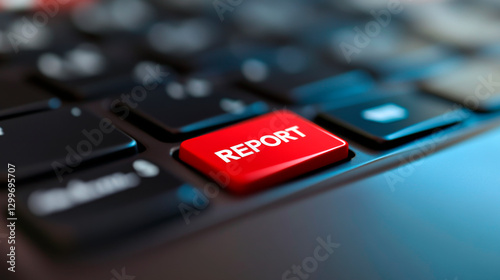 Laptop Keyboard with a Single Red Key That Says 