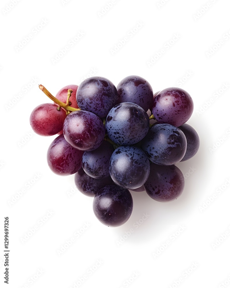 Top view of sparkling purple and red grapes, highlighting their smooth and attractive skins. Each tiny seed inside holds a sweet freshness ready to burst with every bite Top view of sparkling purple and red grapes, highlighting their smooth and attractive skins. Each tiny seed inside holds a sweet freshness ready to burst with every bite