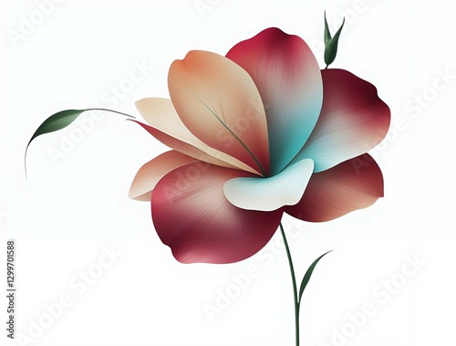 Delicate flower featuring smooth and vibrant color gradients