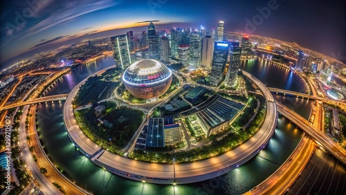 Wallpaper Mural Stunning 360° Aerial Hyperlapse: Singapore Marina Bay Sands at Night Torontodigital.ca