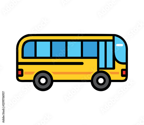 Bus Side View Long Distance Travel Vehicle Icon