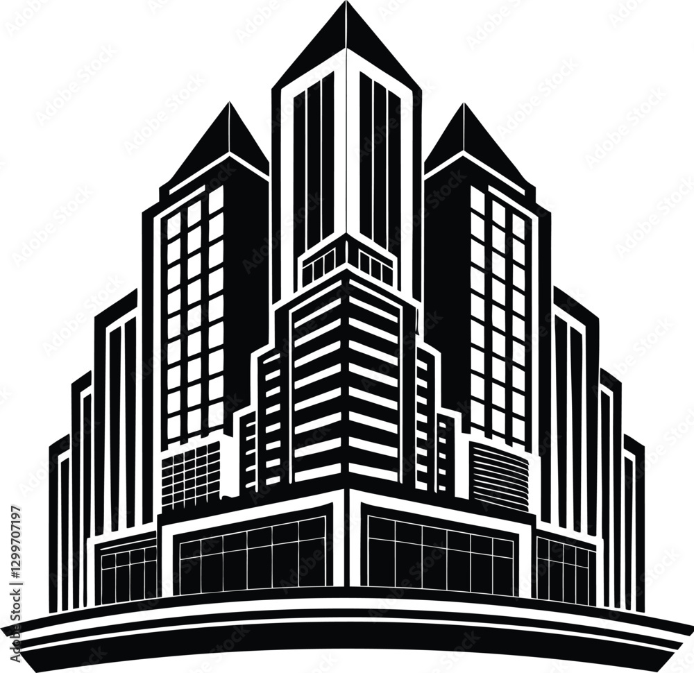 Fototapeta premium Modern Skyscraper Silhouette.