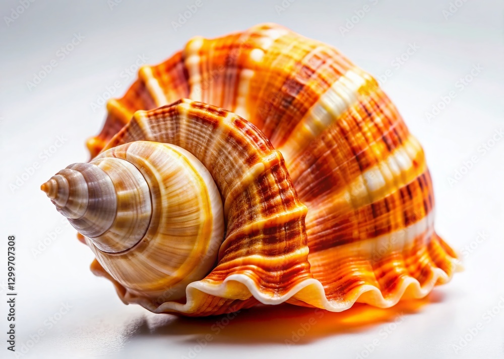 Stunning Seashell on White Background - Candid Close-up Photography Stunning Seashell on White Background - Candid Close-up Photography